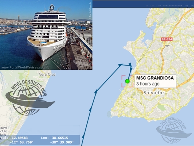 localização de navios de cruzeiro em tempo real