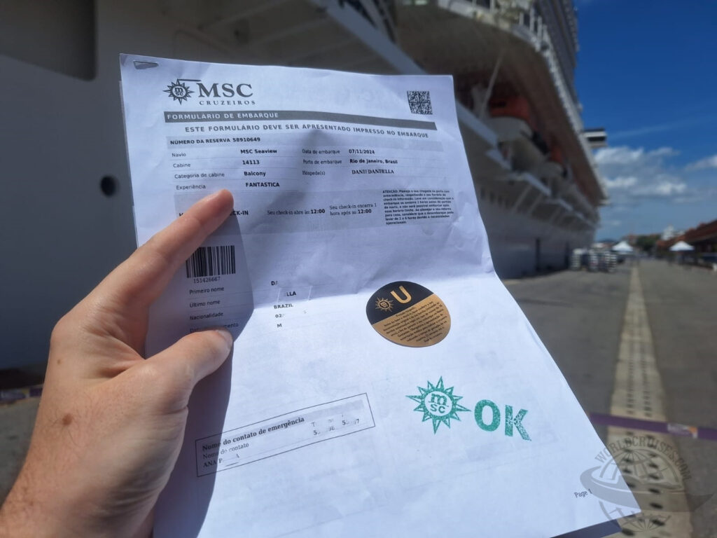 Check-in MSC Cruzeiros