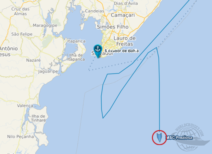 atraso MSC Preziosa Salvador