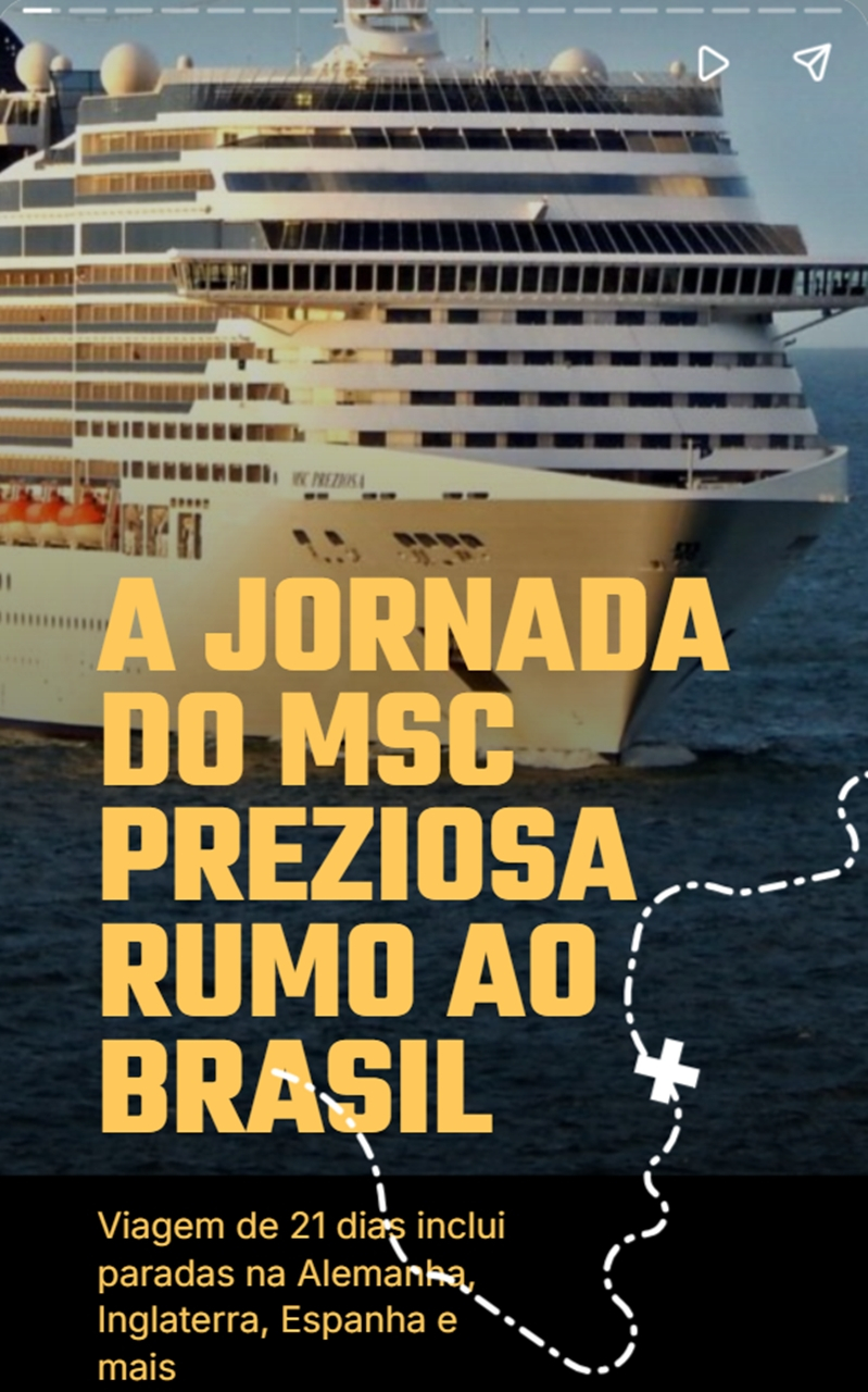 travessia MSC Preziosa 2025