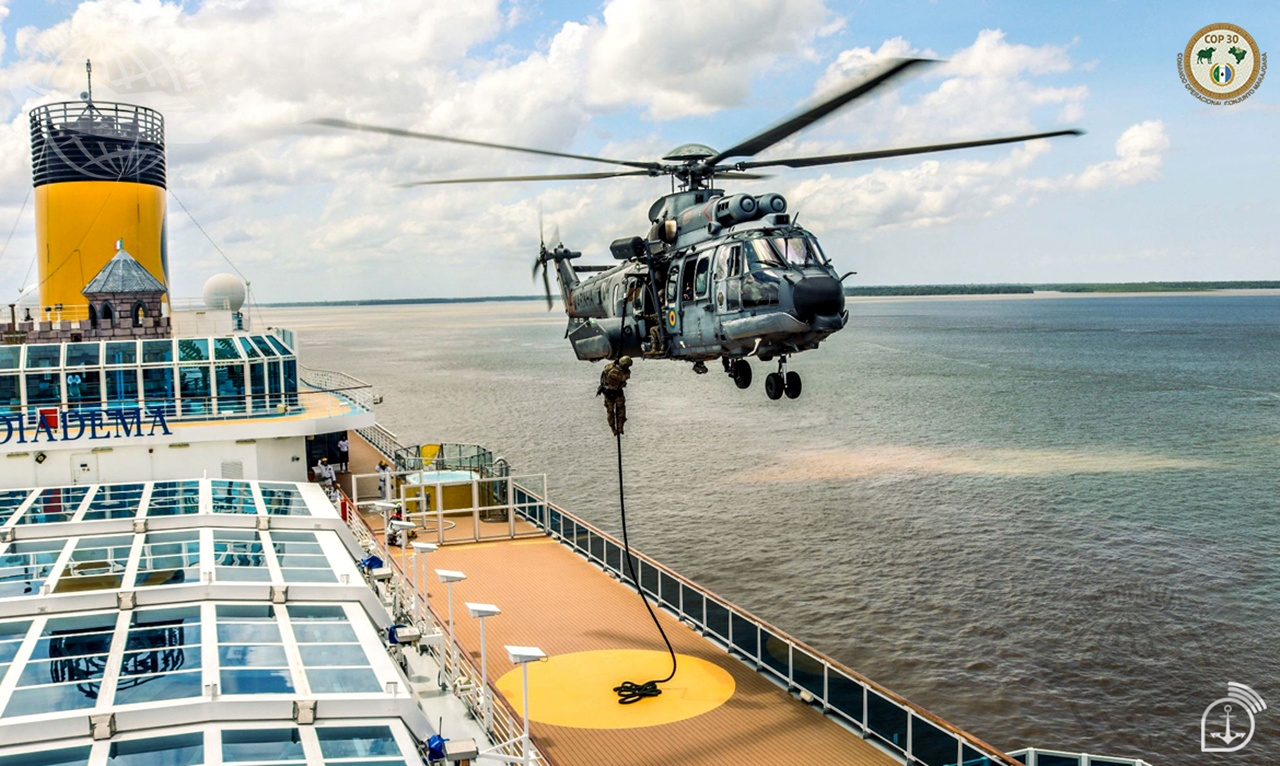 Marinha simula ataque navio COP30