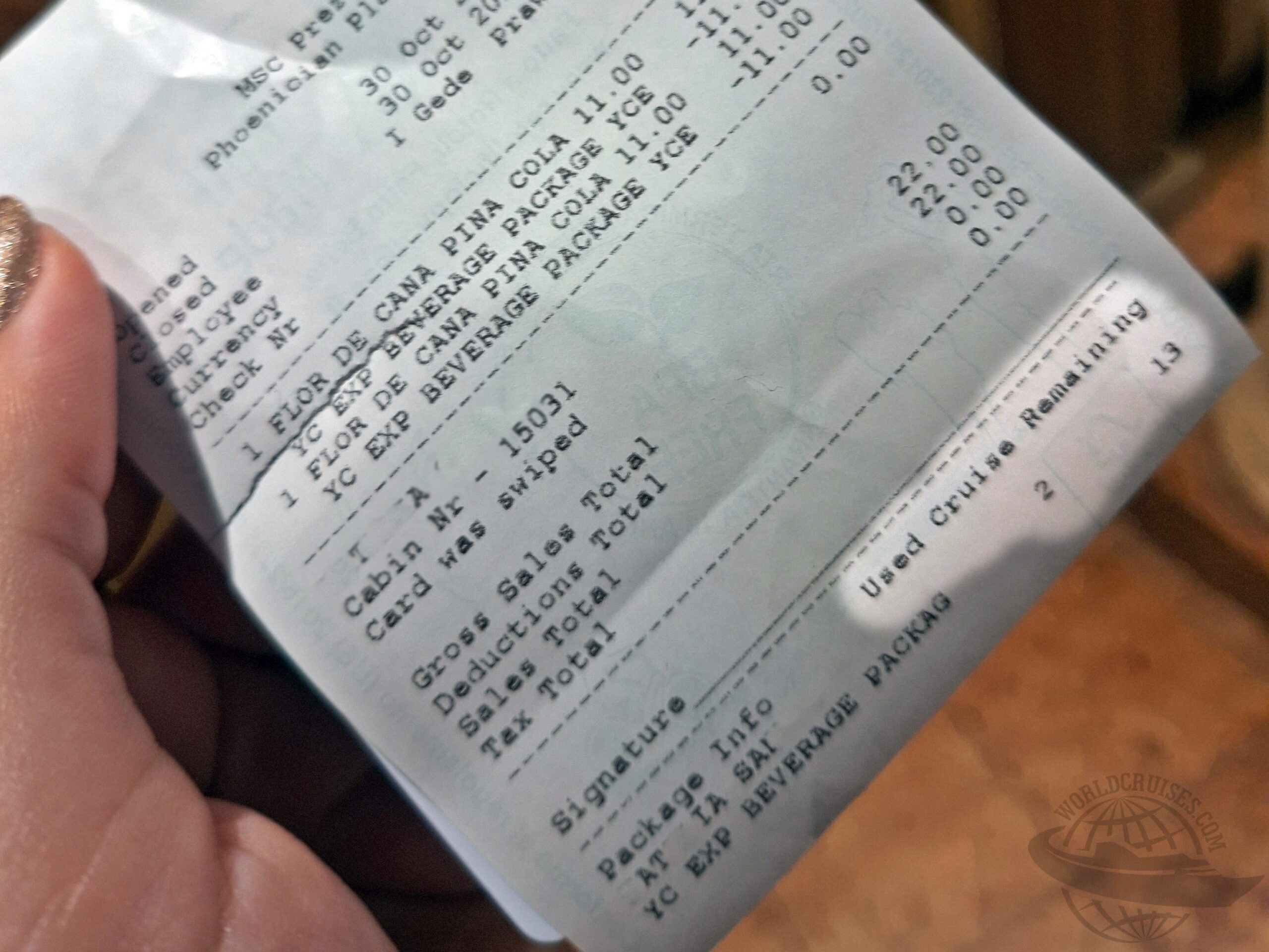 como funciona limite 15 bebidas msc