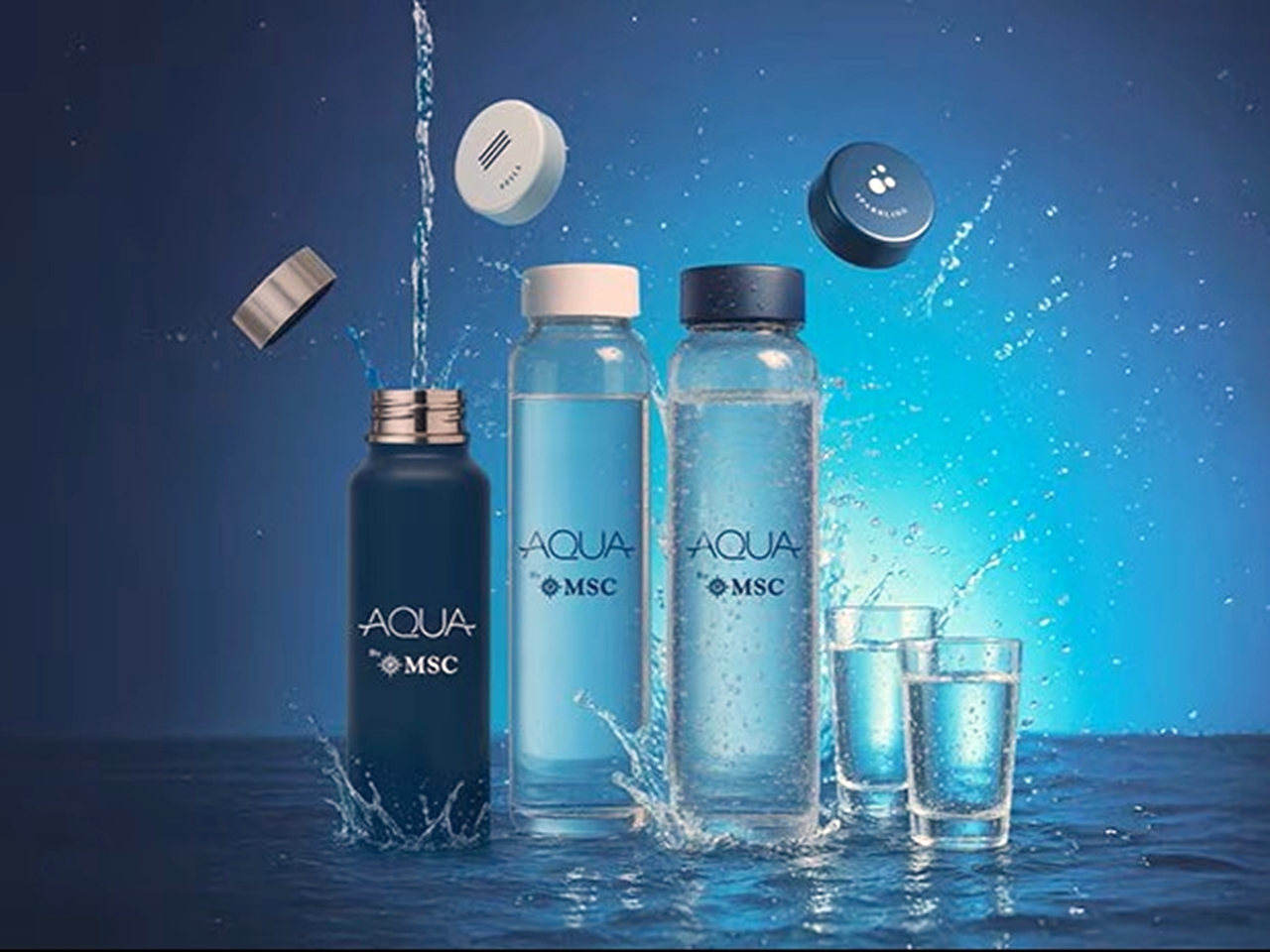 Aqua by MSC garrafas plásticas