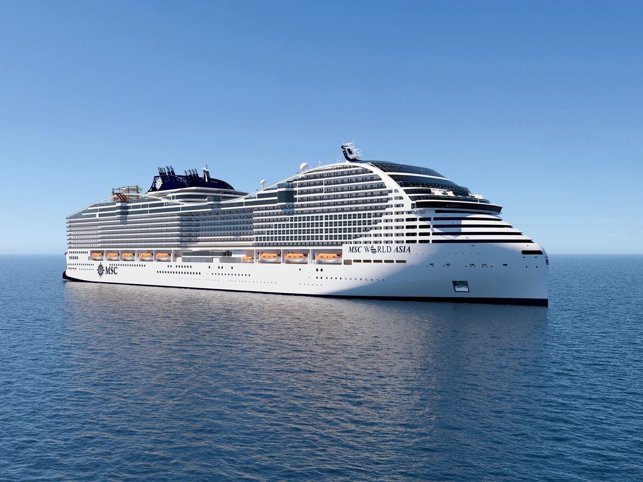 MSC World Asia, da MSC Cruzeiros, previsto para entrar em operação em dezembro de 2026