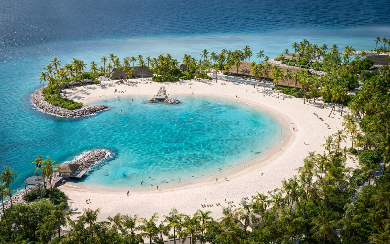 Vista de uma das praias em Sandy Cay